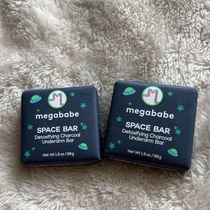 2x Megababe Space Bar Detox Charcoal Underarm Bar- Brand New